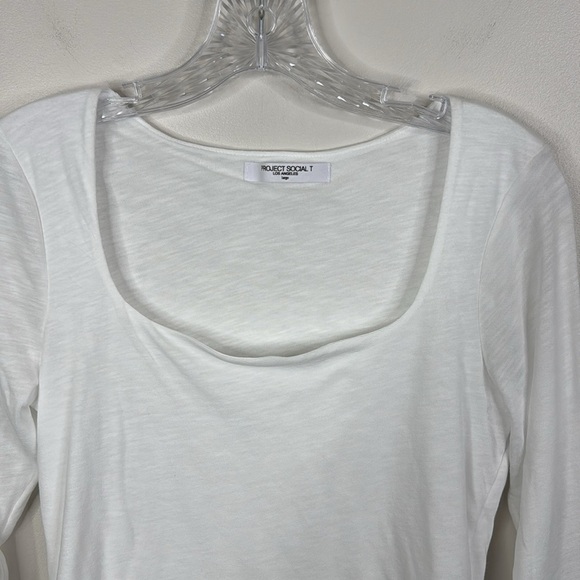 Project Social T Women's Large Danni Seamless Square Neck Long Sleeve Blouse - Picture 2 of 6